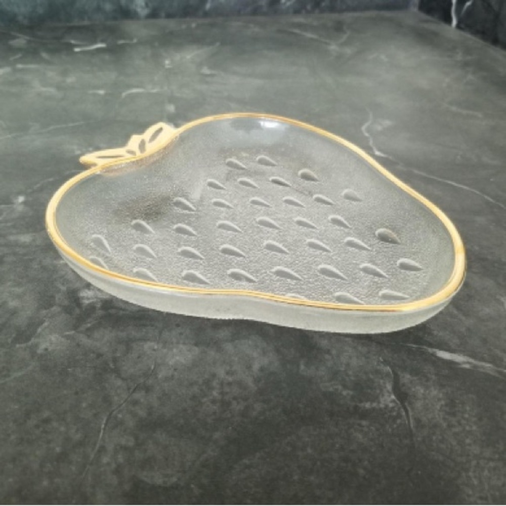 Hazel Atlas frosted glass strawberry dish